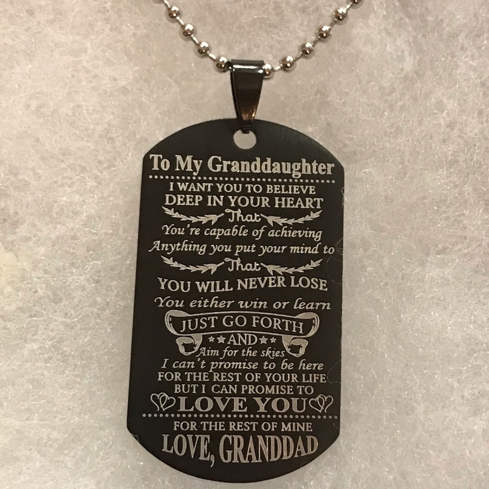 To My Granddaughter Stainless Steel Dog Tag